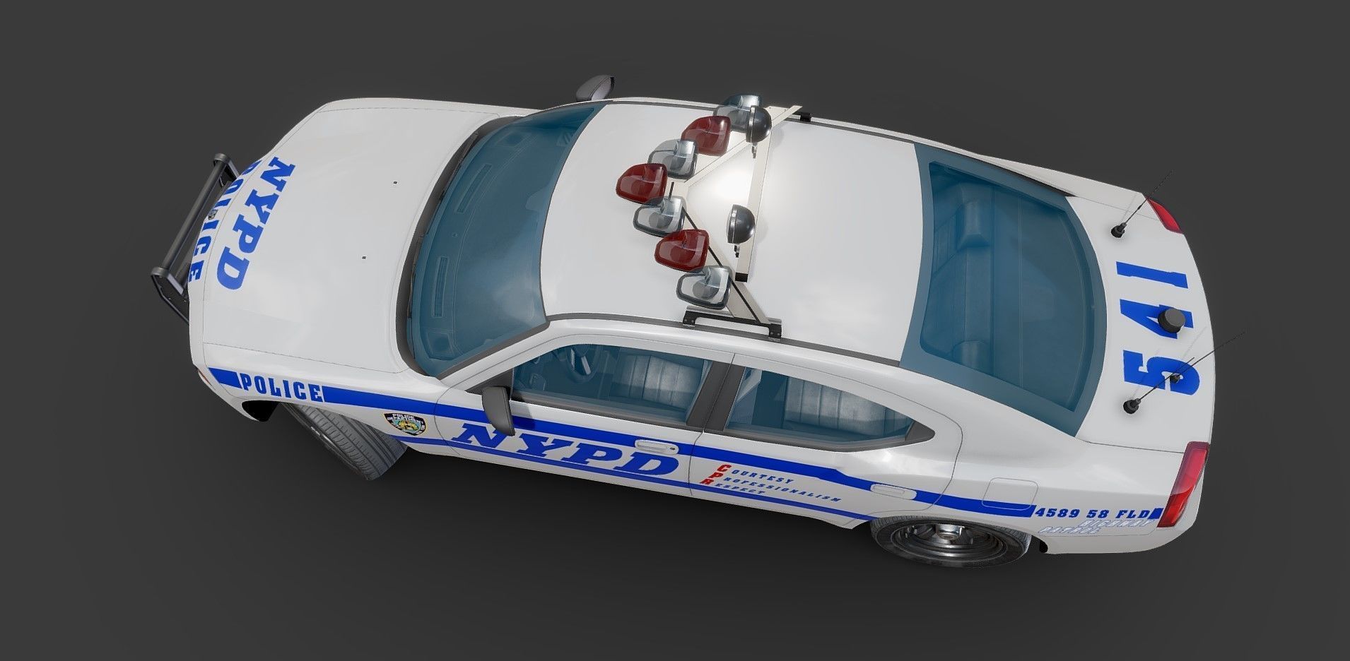 Dodge Charger Police Car Low-poly 3D model_34