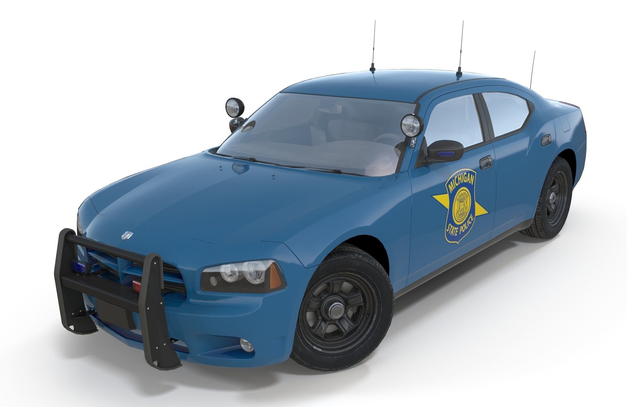 Dodge Charger Police Car Low-poly 3D model_17