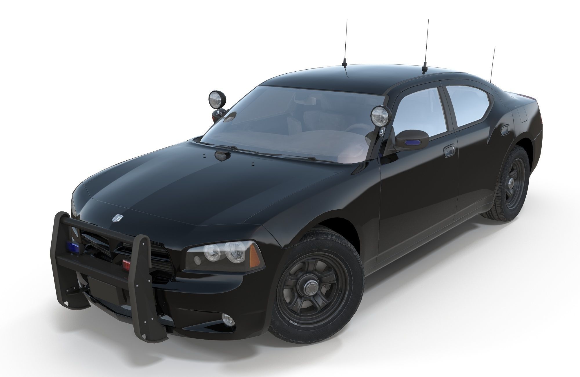Dodge Charger Police Car Low-poly 3D model_12