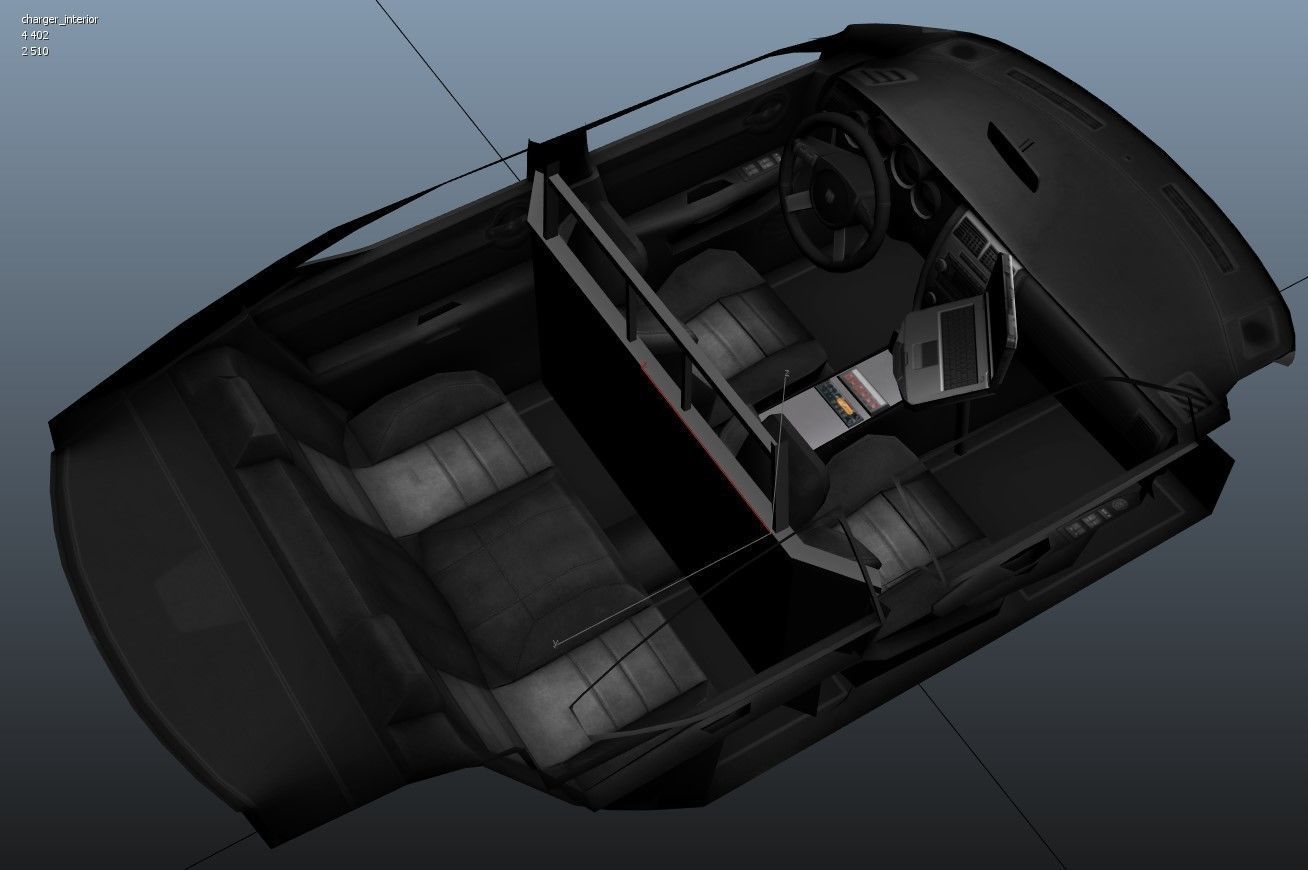 Dodge Charger Police Car Low-poly 3D model_30