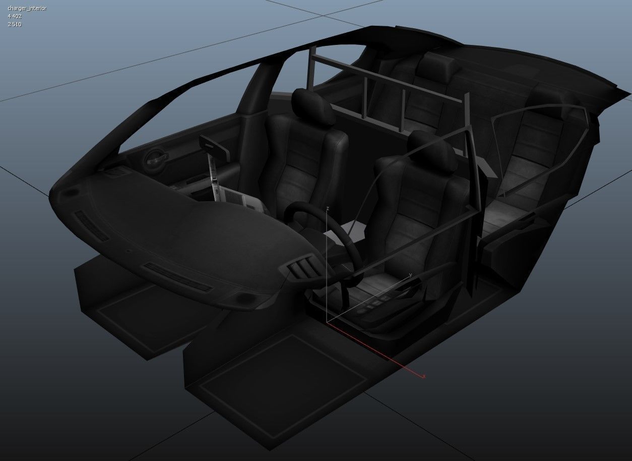 Dodge Charger Police Car Low-poly 3D model_31