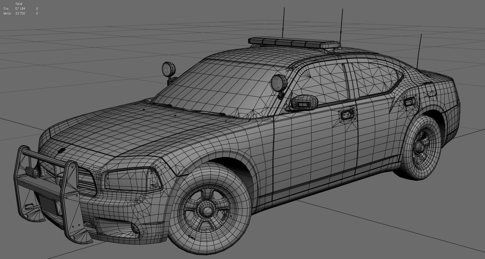 Dodge Charger Police Car Low-poly 3D model_36