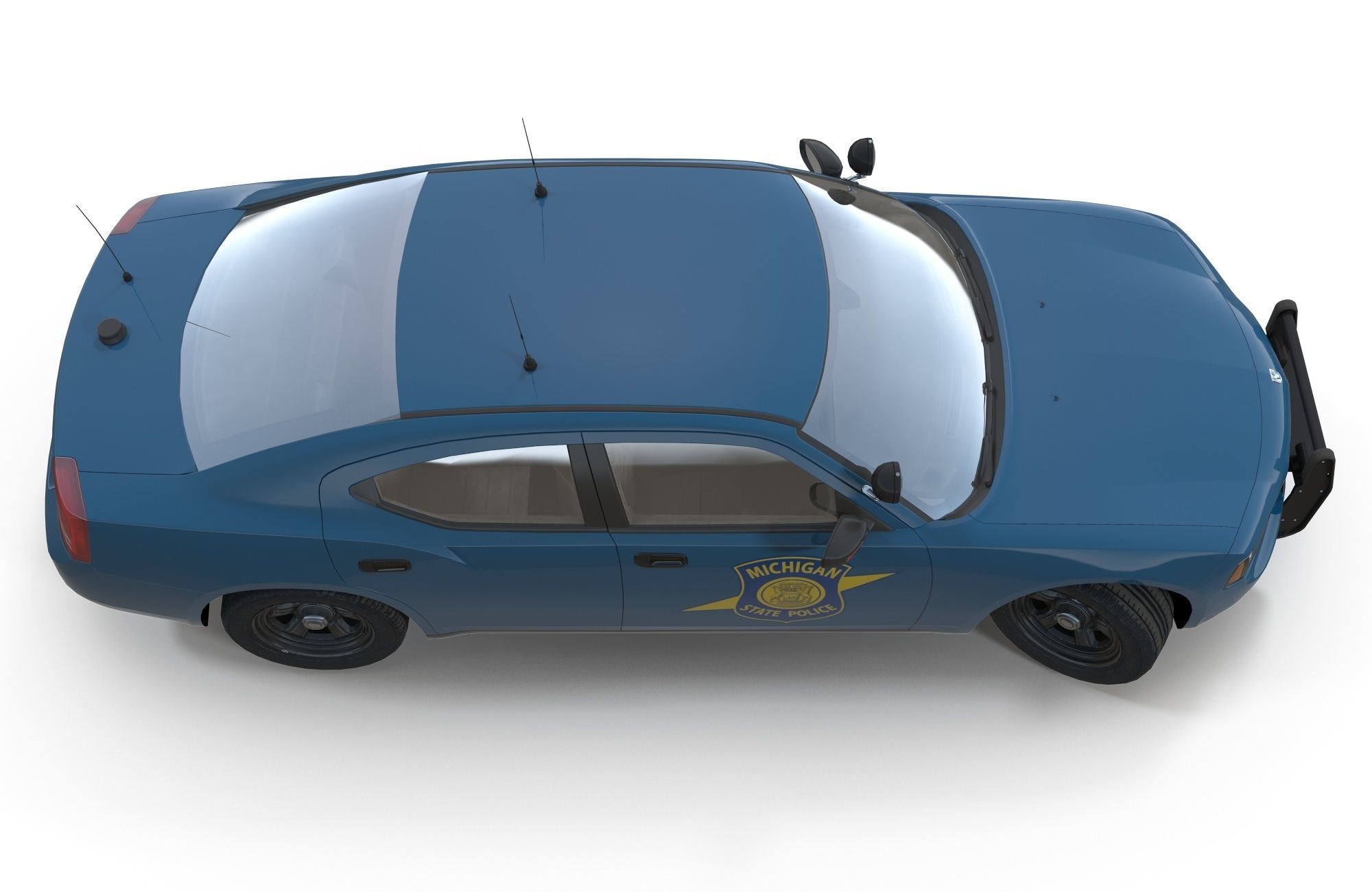 Dodge Charger Police Car Low-poly 3D model_16