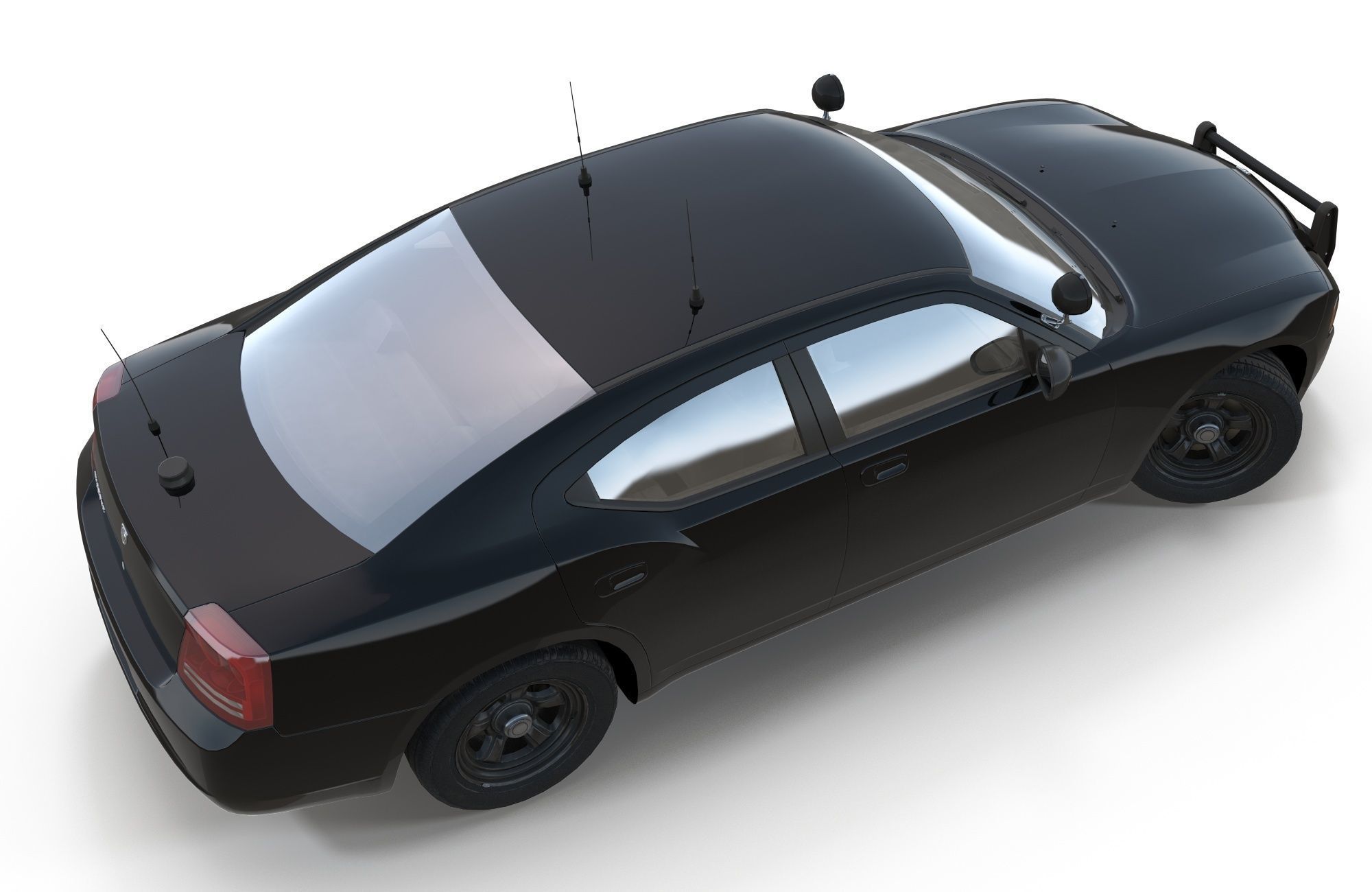 Dodge Charger Police Car Low-poly 3D model_14