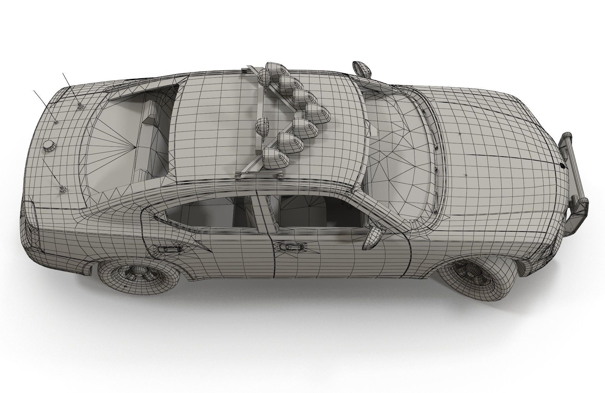 Dodge Charger Police Car Low-poly 3D model_20