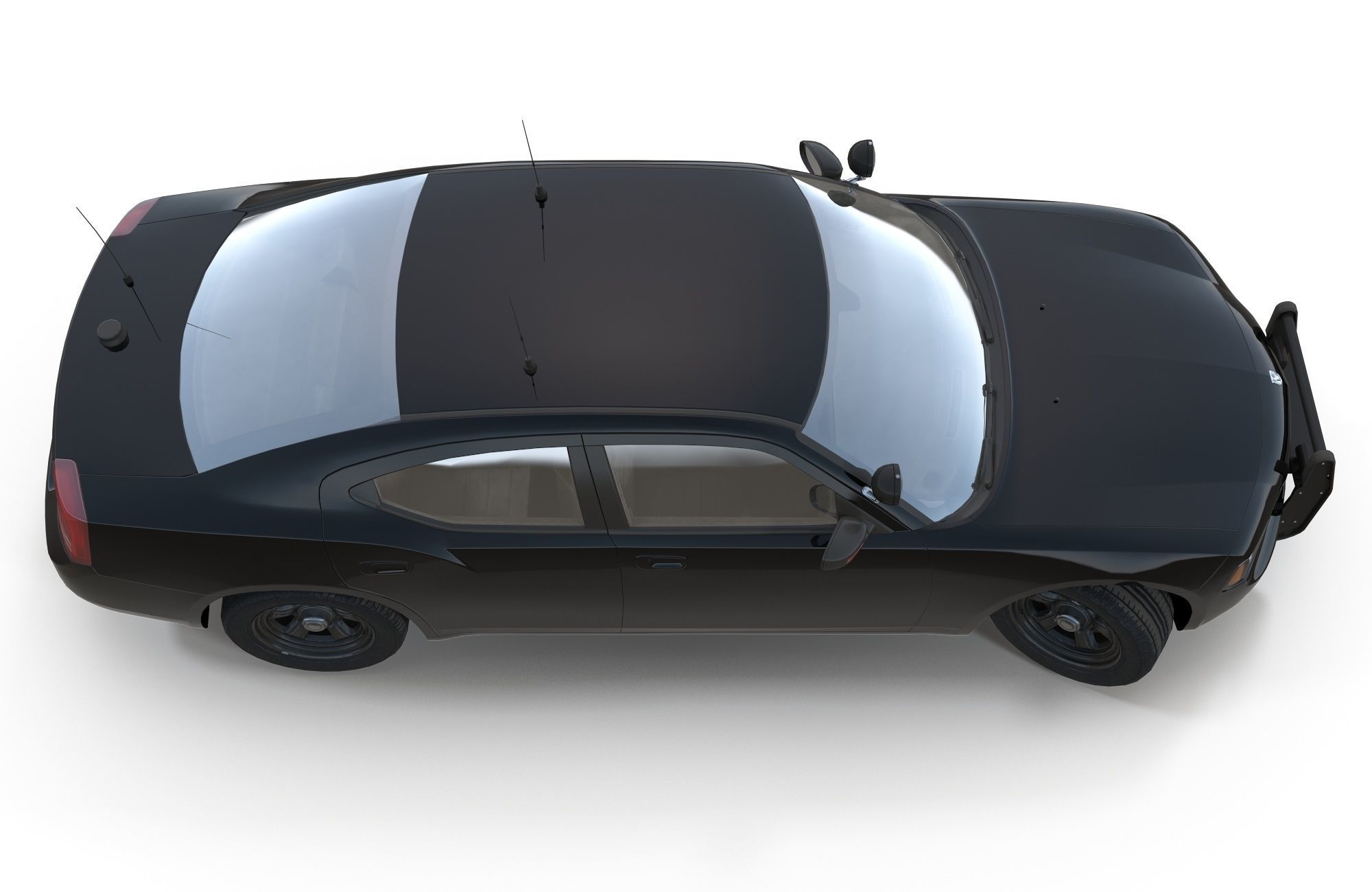 Dodge Charger Police Car Low-poly 3D model_13