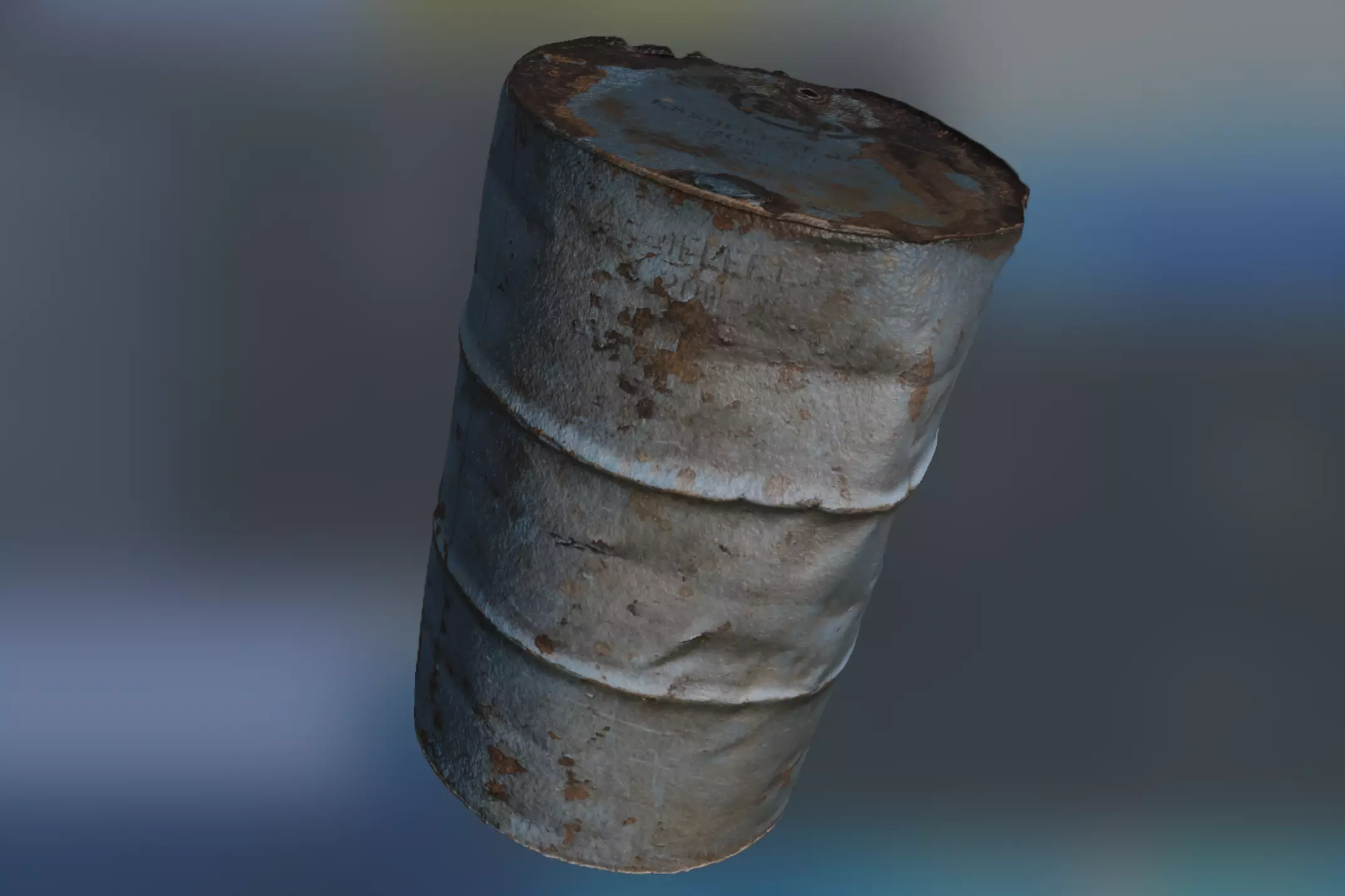 Rusty Old Oil Barrel 3D model_0
