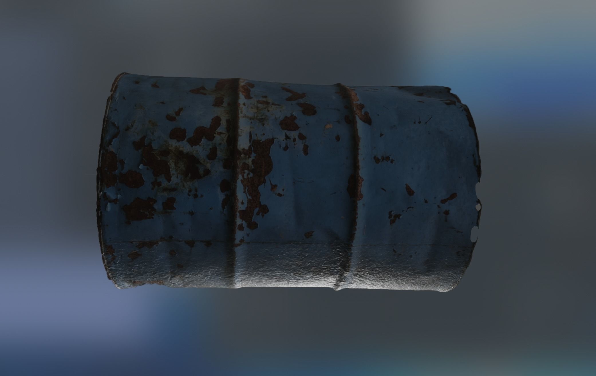 Rusty Old Oil Barrel 3D model_1