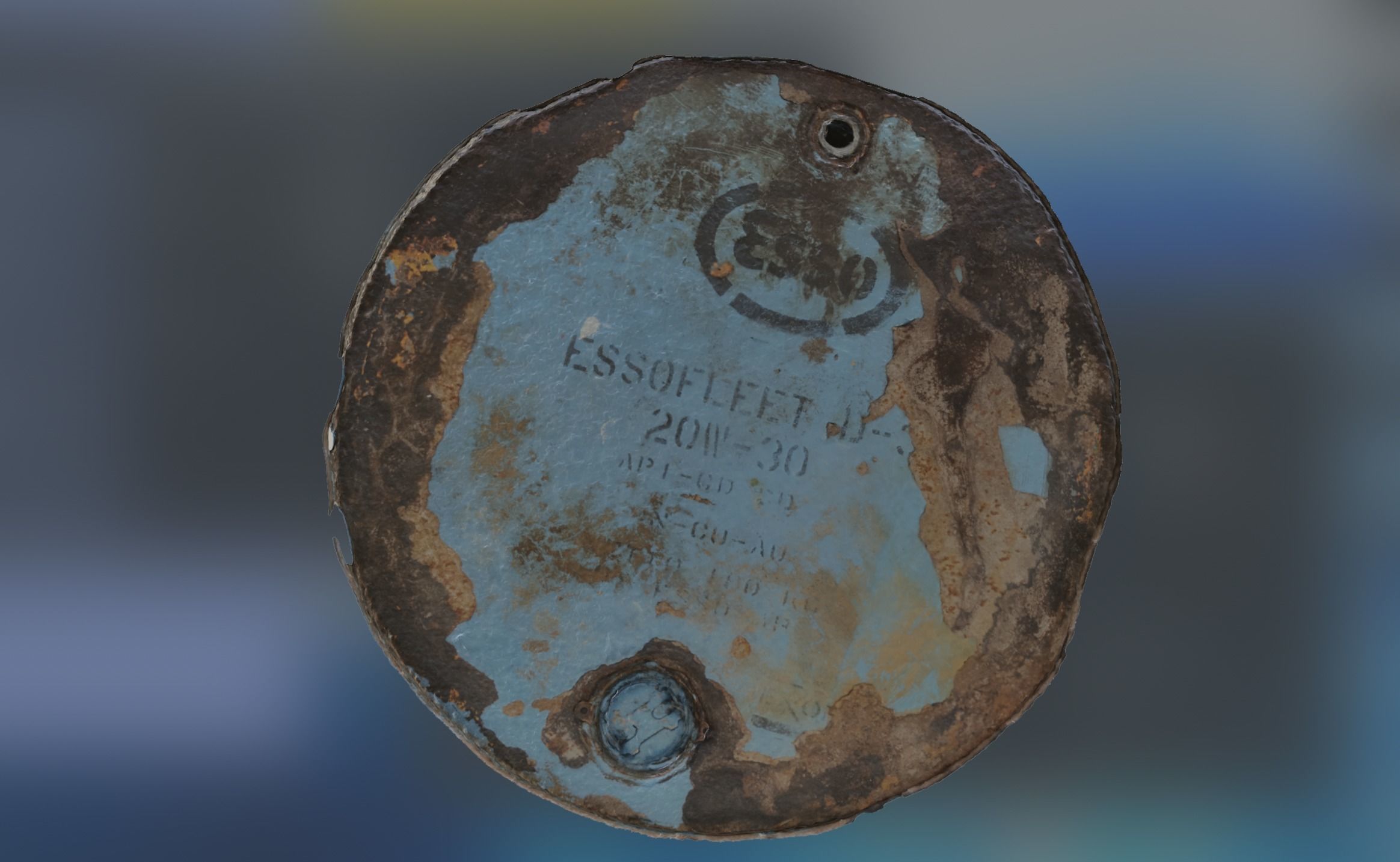 Rusty Old Oil Barrel 3D model_2