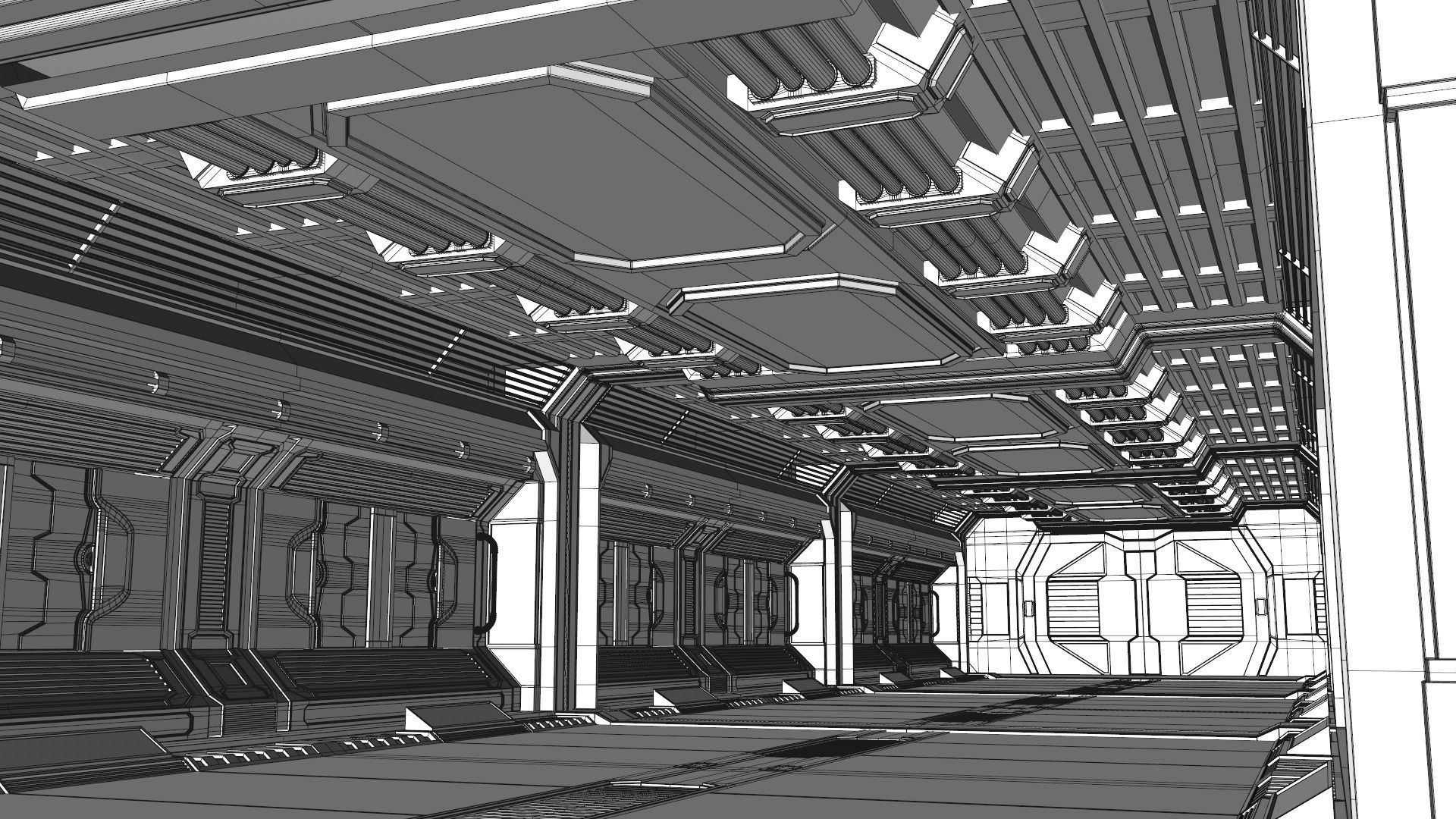 Sci Fi Corridor 3D model_20