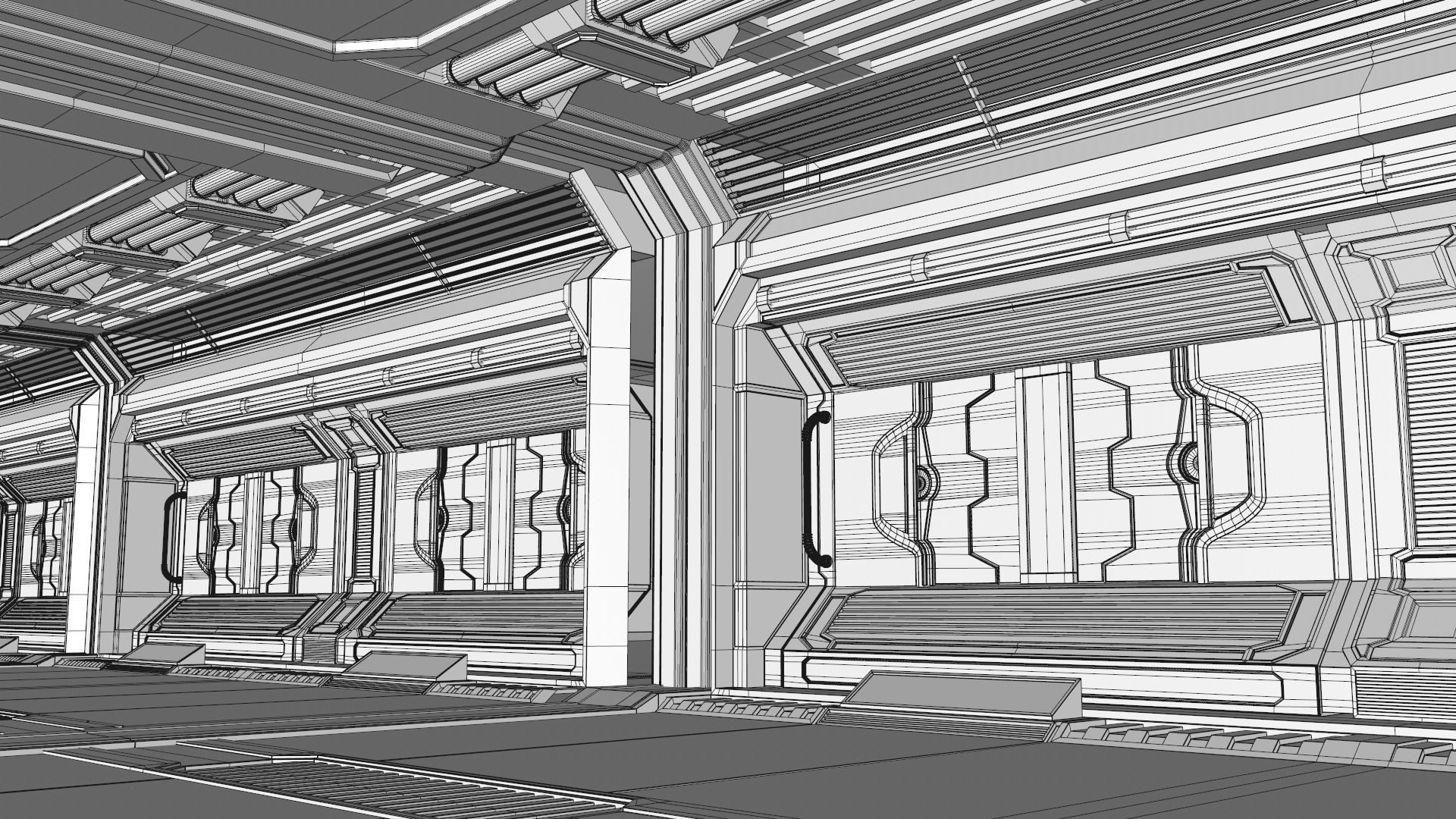 Sci Fi Corridor 3D model_15