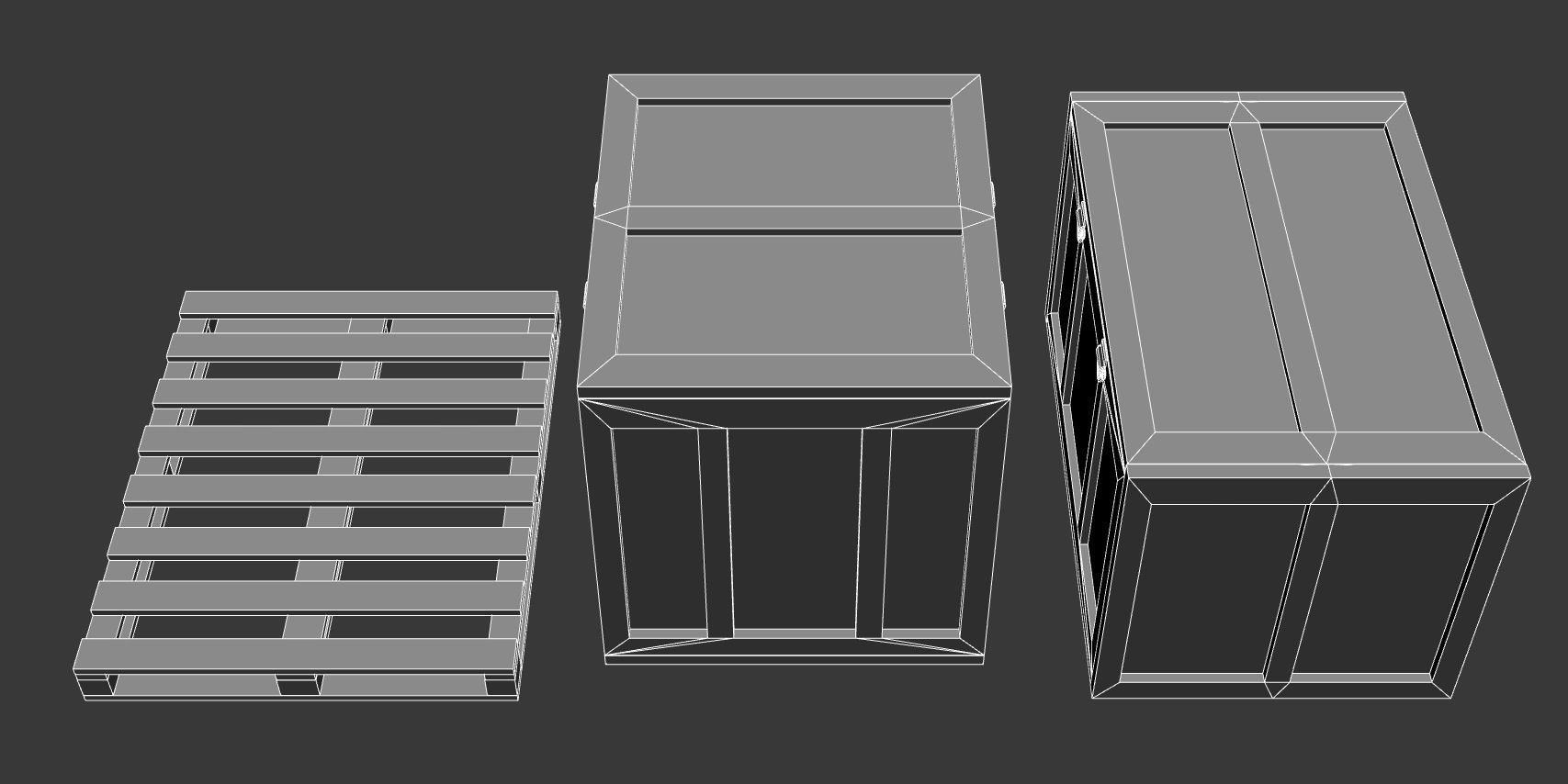 Wooden Shipping Container Low-poly 3D model_11