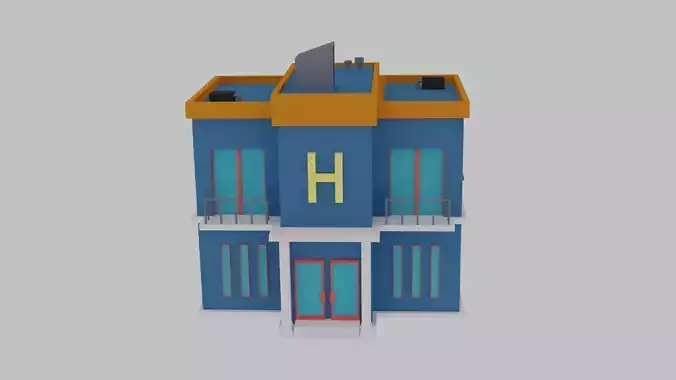 Low poly building - Hotel Free low-poly 3D model
