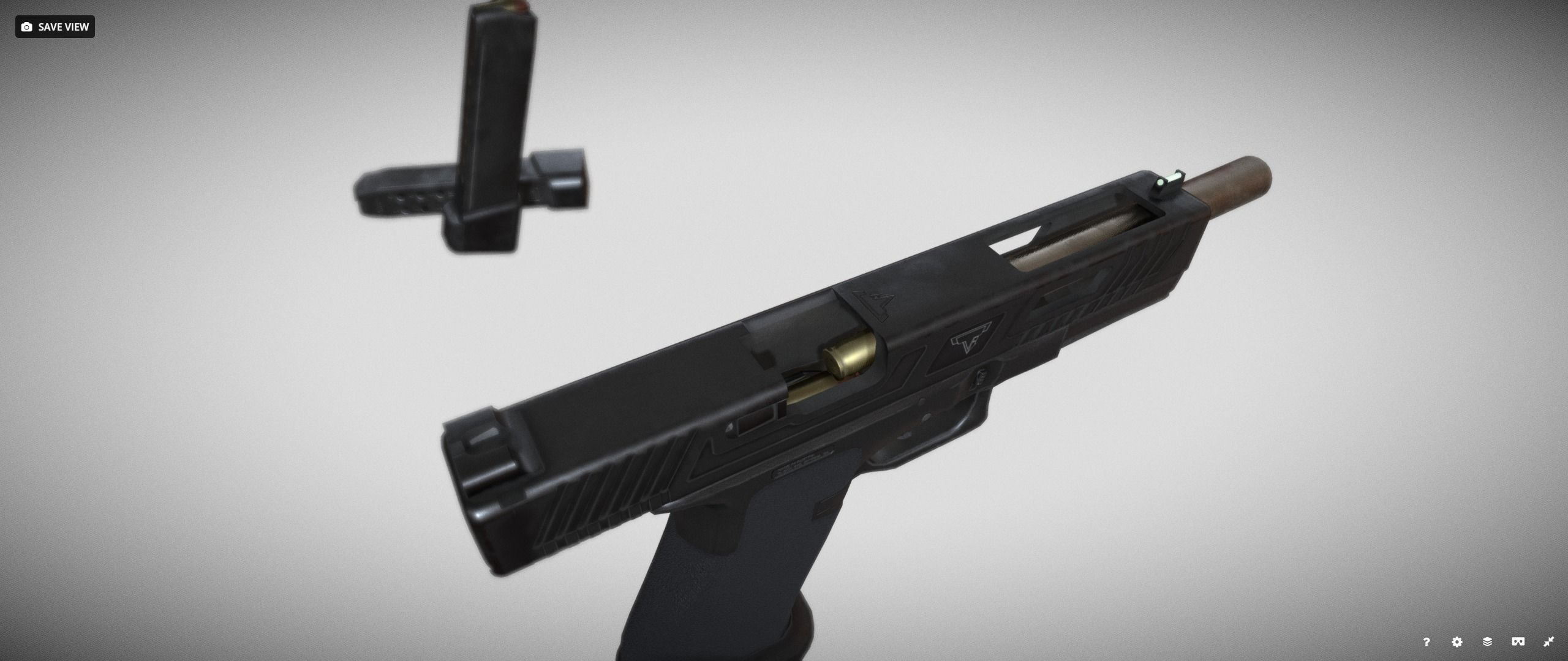 TTI Glock 17l Combat Master from John Wick Low-poly 3D model_7