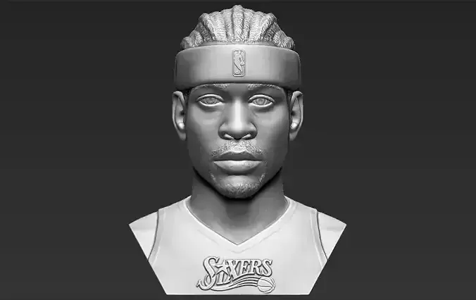 Allen Iverson bust 3D printing ready stl obj formats 3D print model