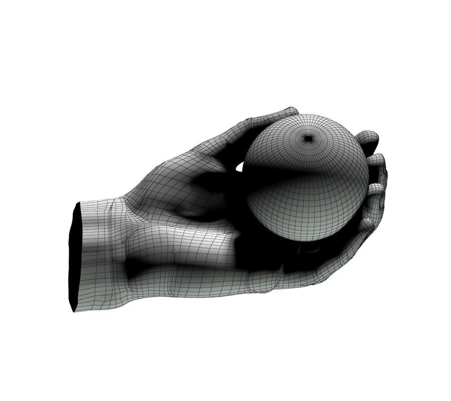 Hand holding ball 3D model_33