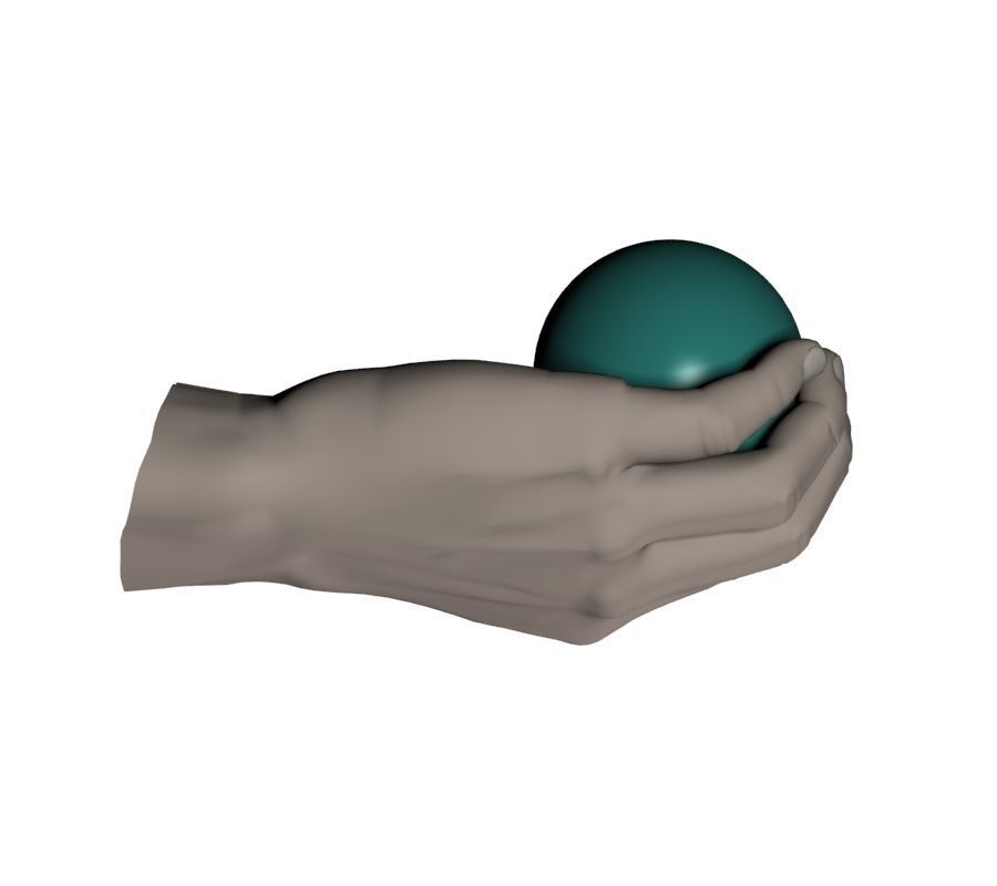 Hand holding ball 3D model_21