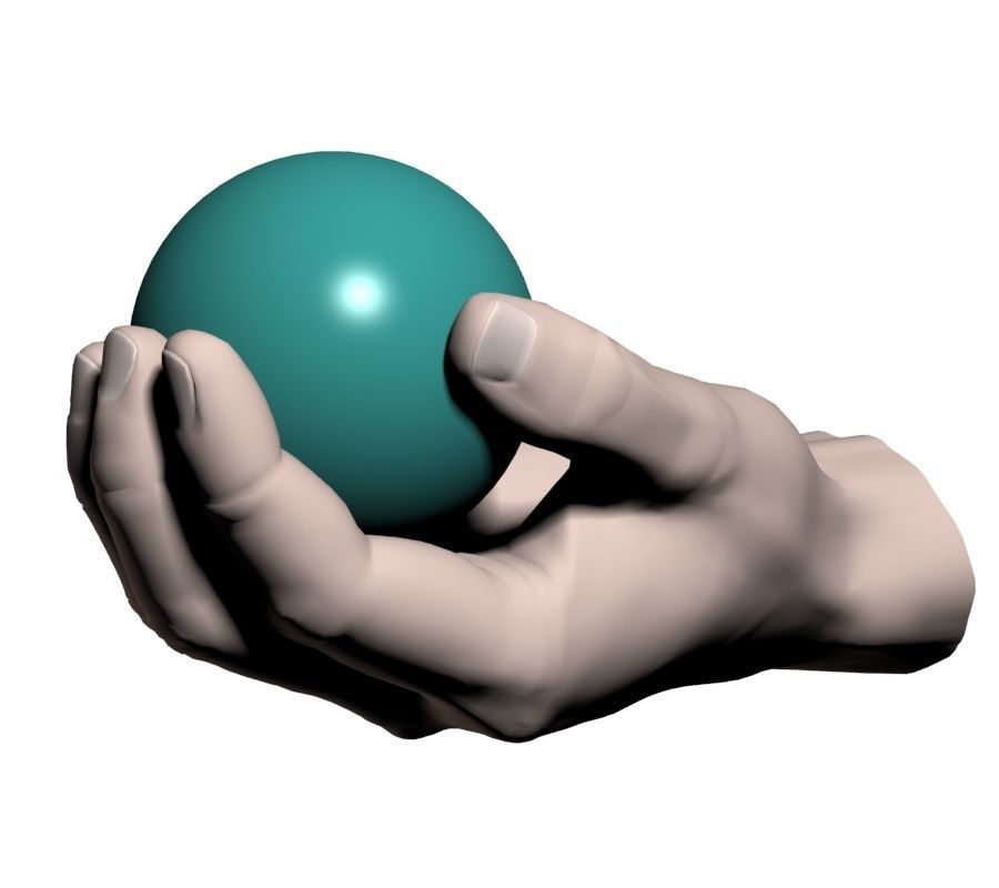 Hand holding ball 3D model_9