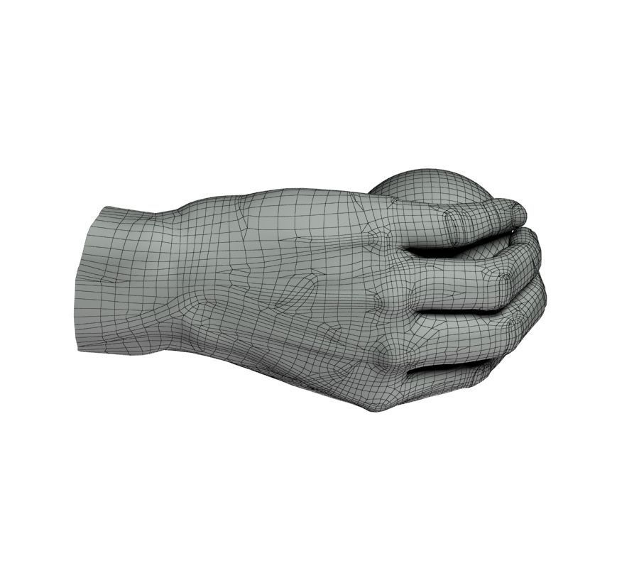 Hand holding ball 3D model_30