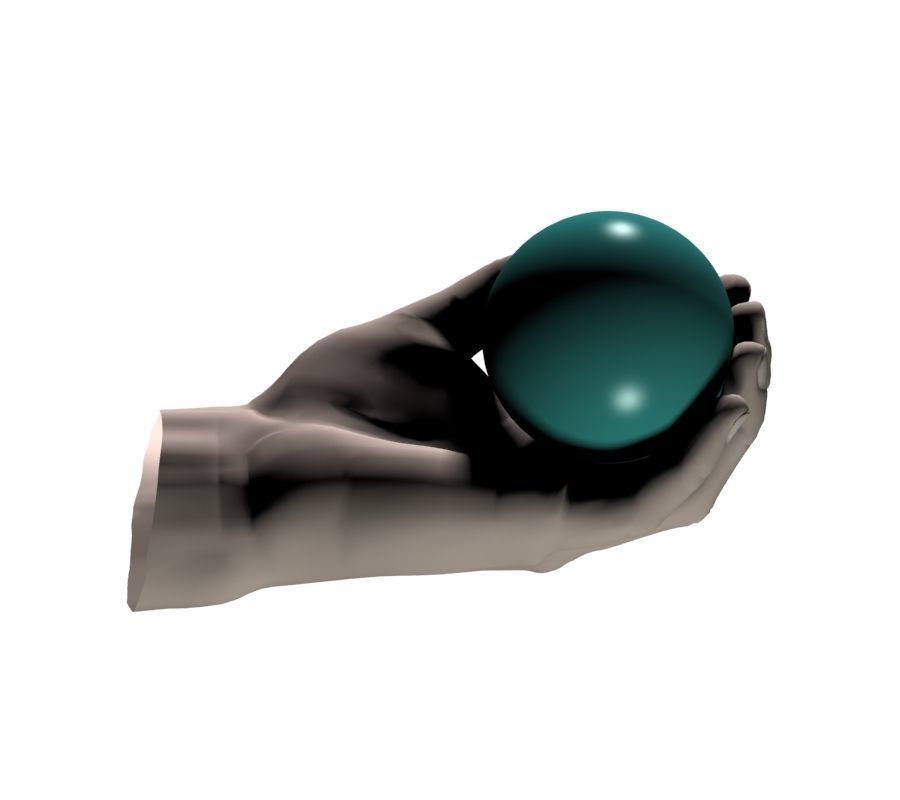 Hand holding ball 3D model_23