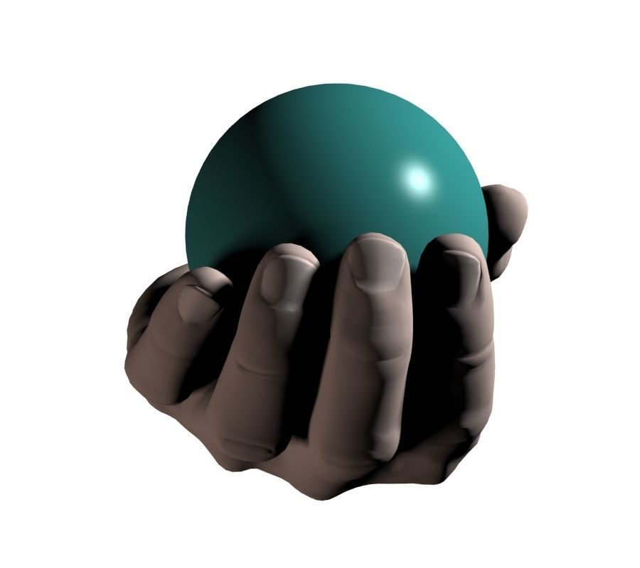 Hand holding ball 3D model_5