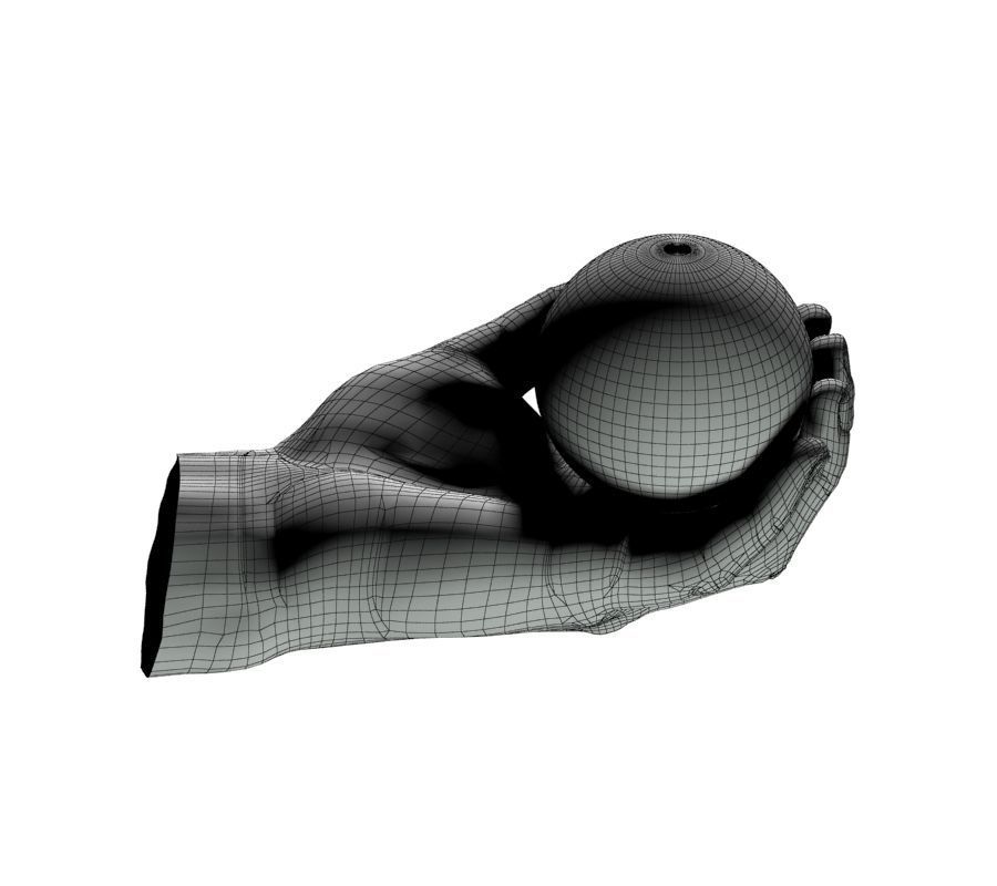 Hand holding ball 3D model_32