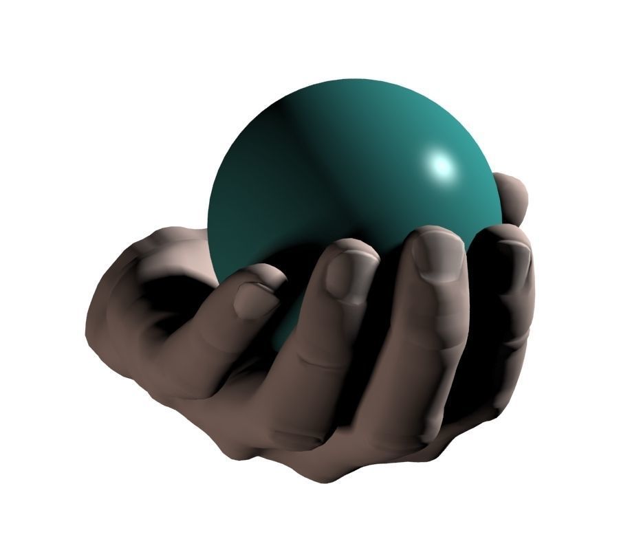 Hand holding ball 3D model_4