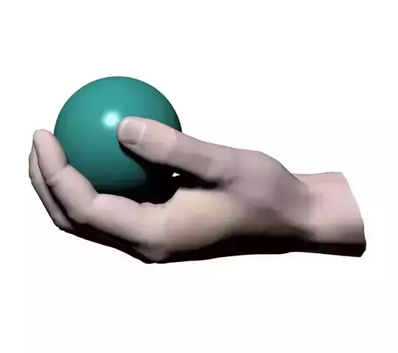 Hand holding ball