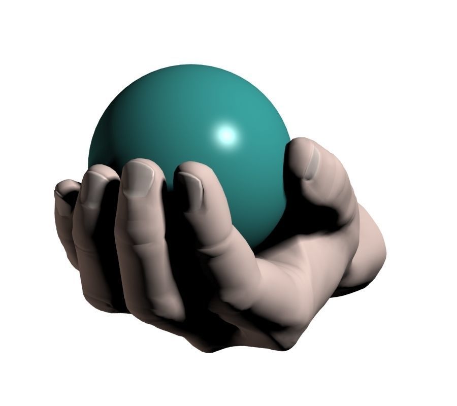 Hand holding ball 3D model_7