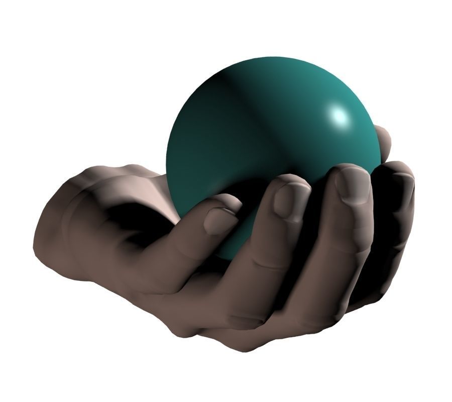Hand holding ball 3D model_3