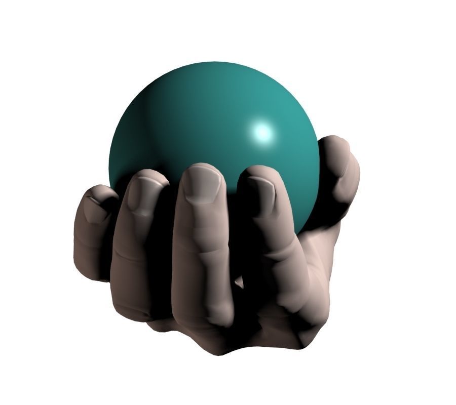 Hand holding ball 3D model_6