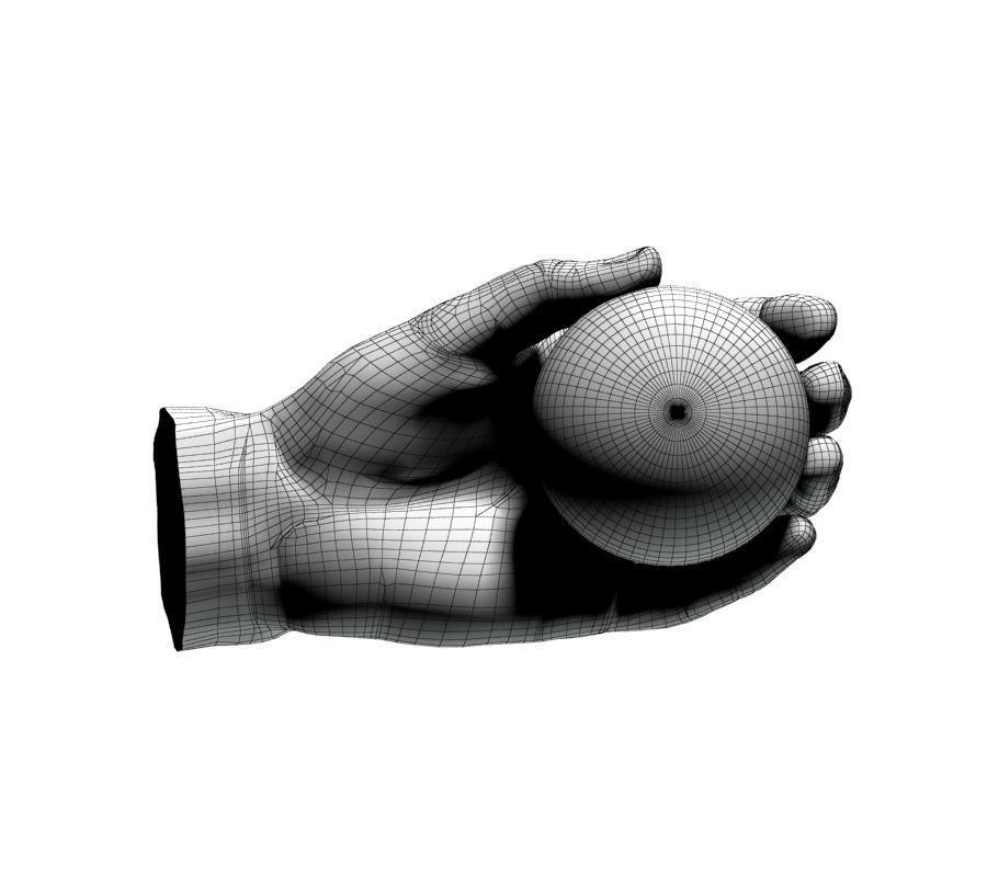 Hand holding ball 3D model_35
