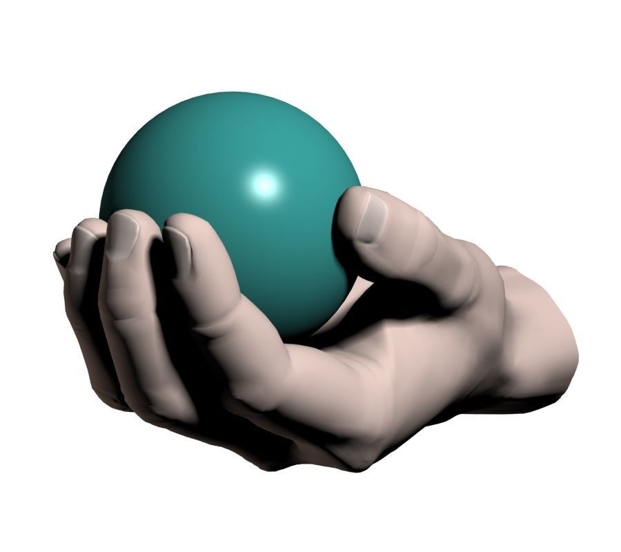 Hand holding ball 3D model_8