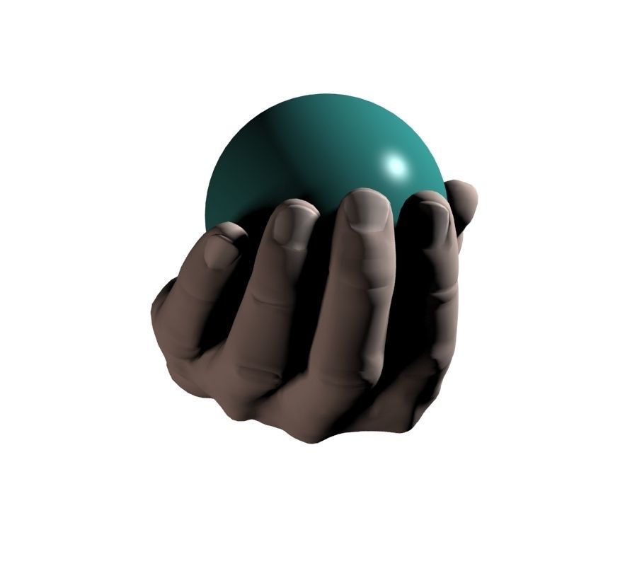 Hand holding ball 3D model_2