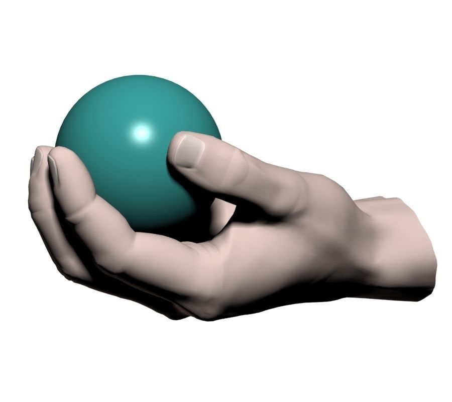 Hand holding ball 3D model_10