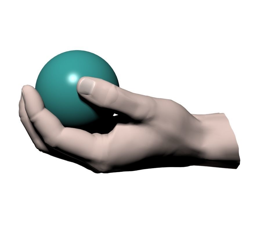Hand holding ball 3D model_16