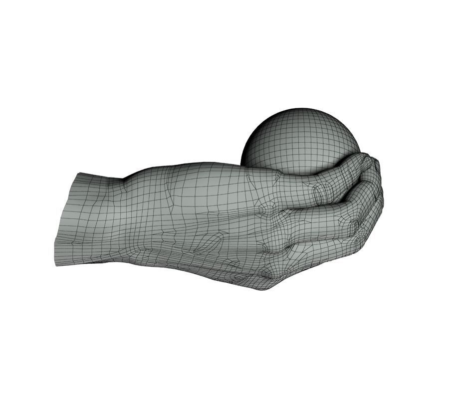 Hand holding ball 3D model_31