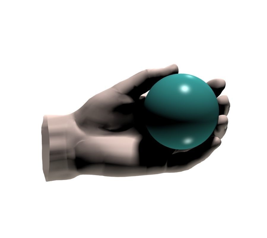 Hand holding ball 3D model_25