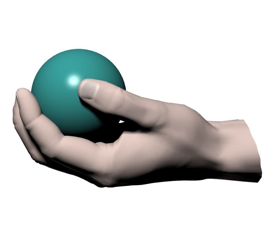 Hand holding ball 3D model_12
