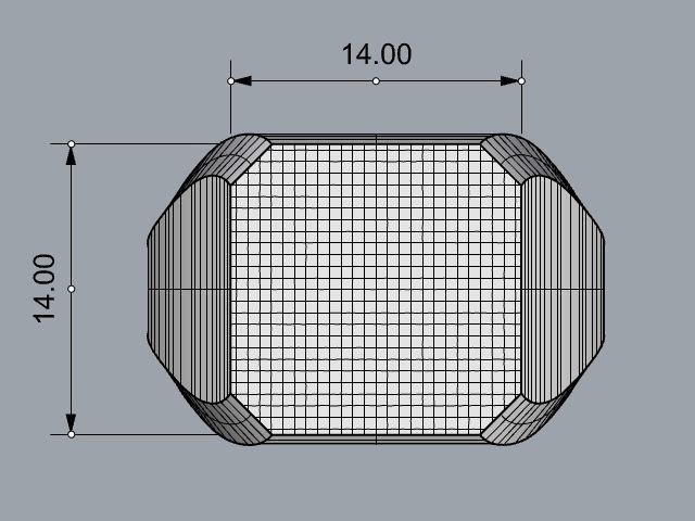 Top square chamfered ring 3D print model_1