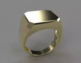 Top square chamfered ring 3D print model_0