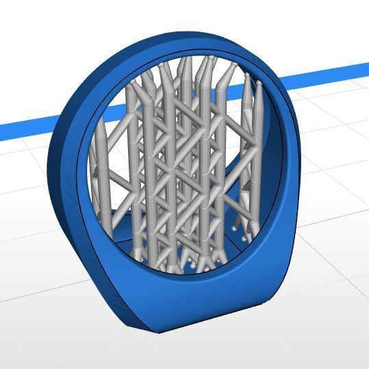 Top square chamfered ring 3D print model_5