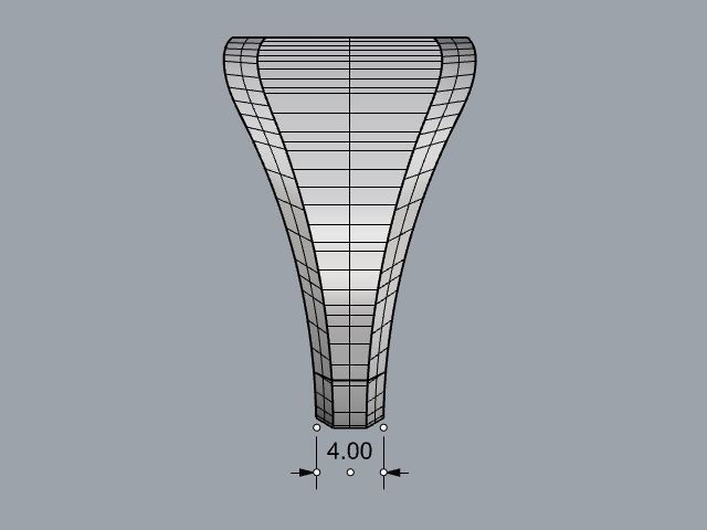 Top square chamfered ring 3D print model_3