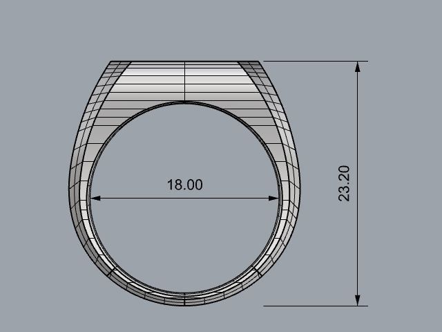 Top square chamfered ring 3D print model_2