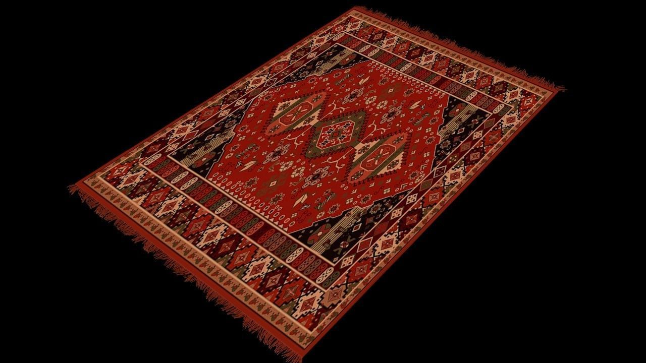USSR Ukrainian carpet that eachone had at home Low-poly 3D model_1