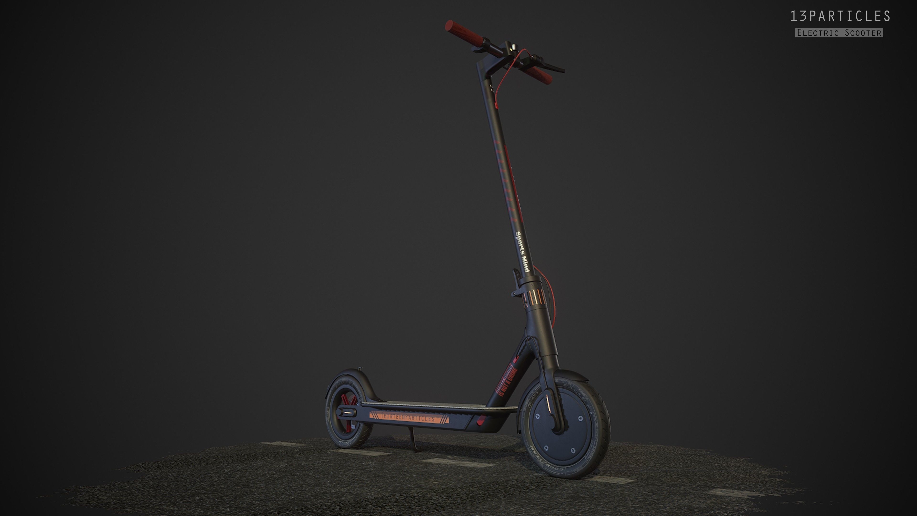 Electric Scooter 3D model_2