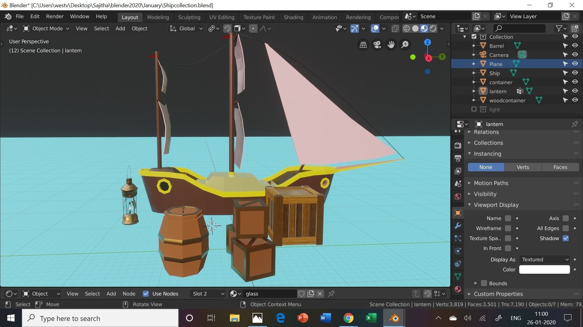 Ship Collection pirate Low-poly 3D model_4
