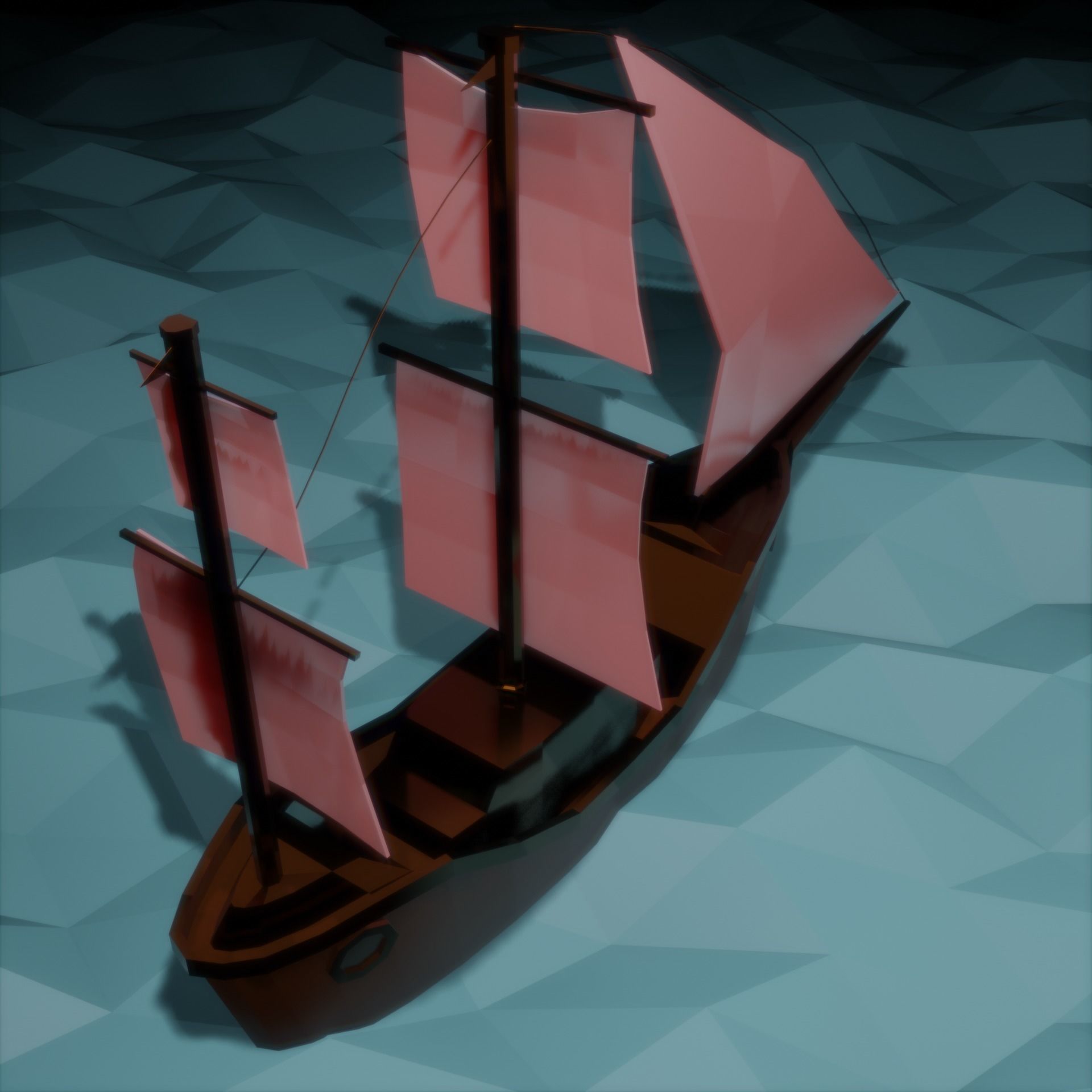 Ship Collection pirate Low-poly 3D model_3
