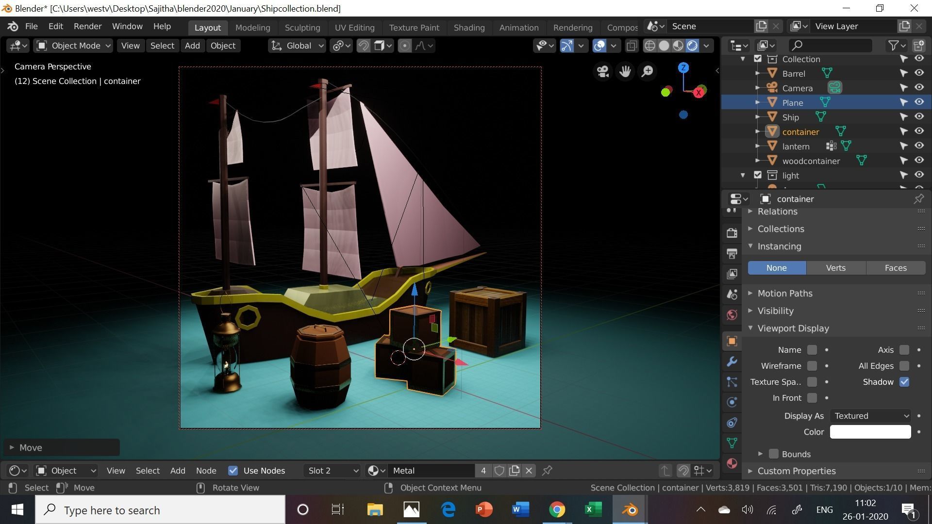 Ship Collection pirate Low-poly 3D model_6