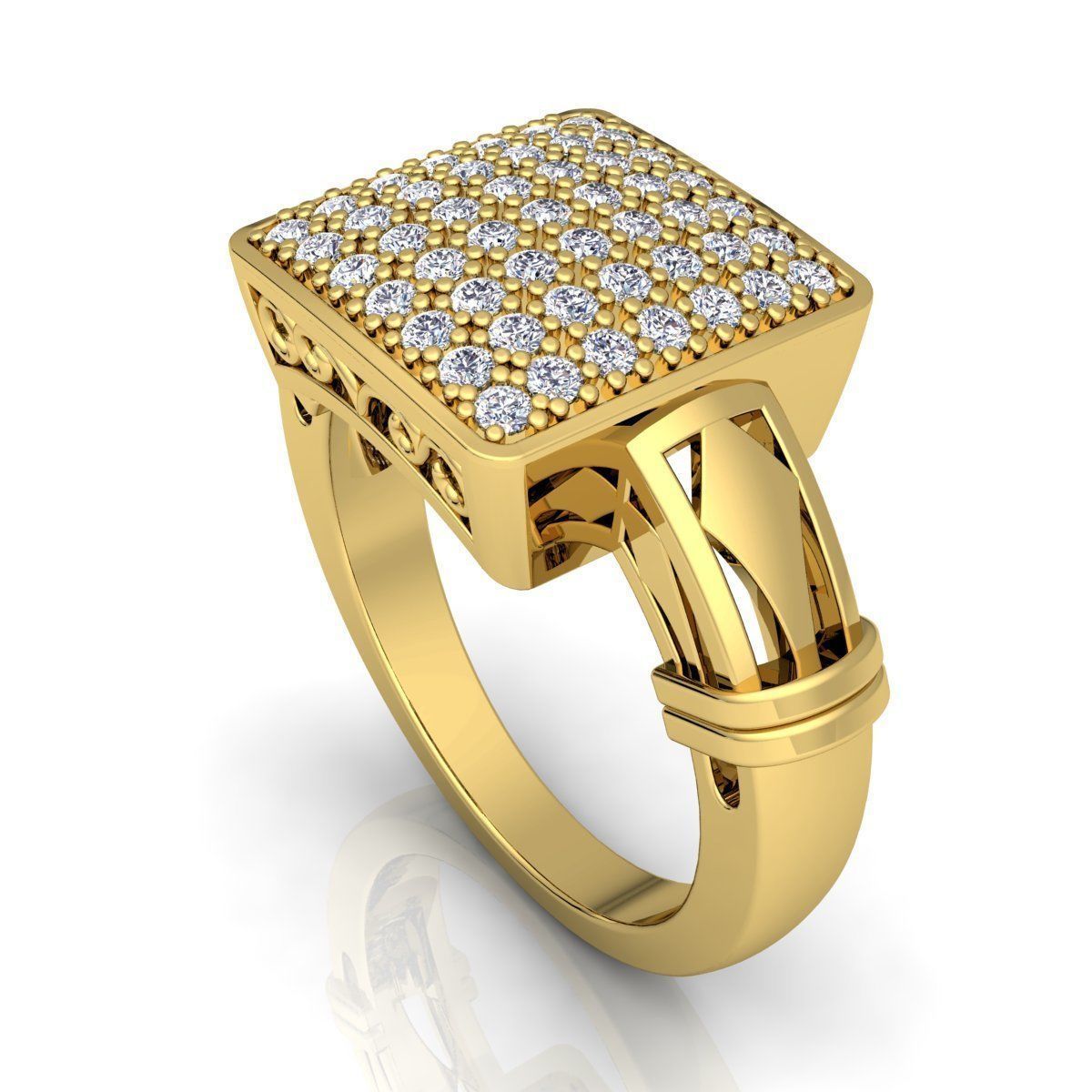 Fancy Woman Diamond Ring  3D print model_6